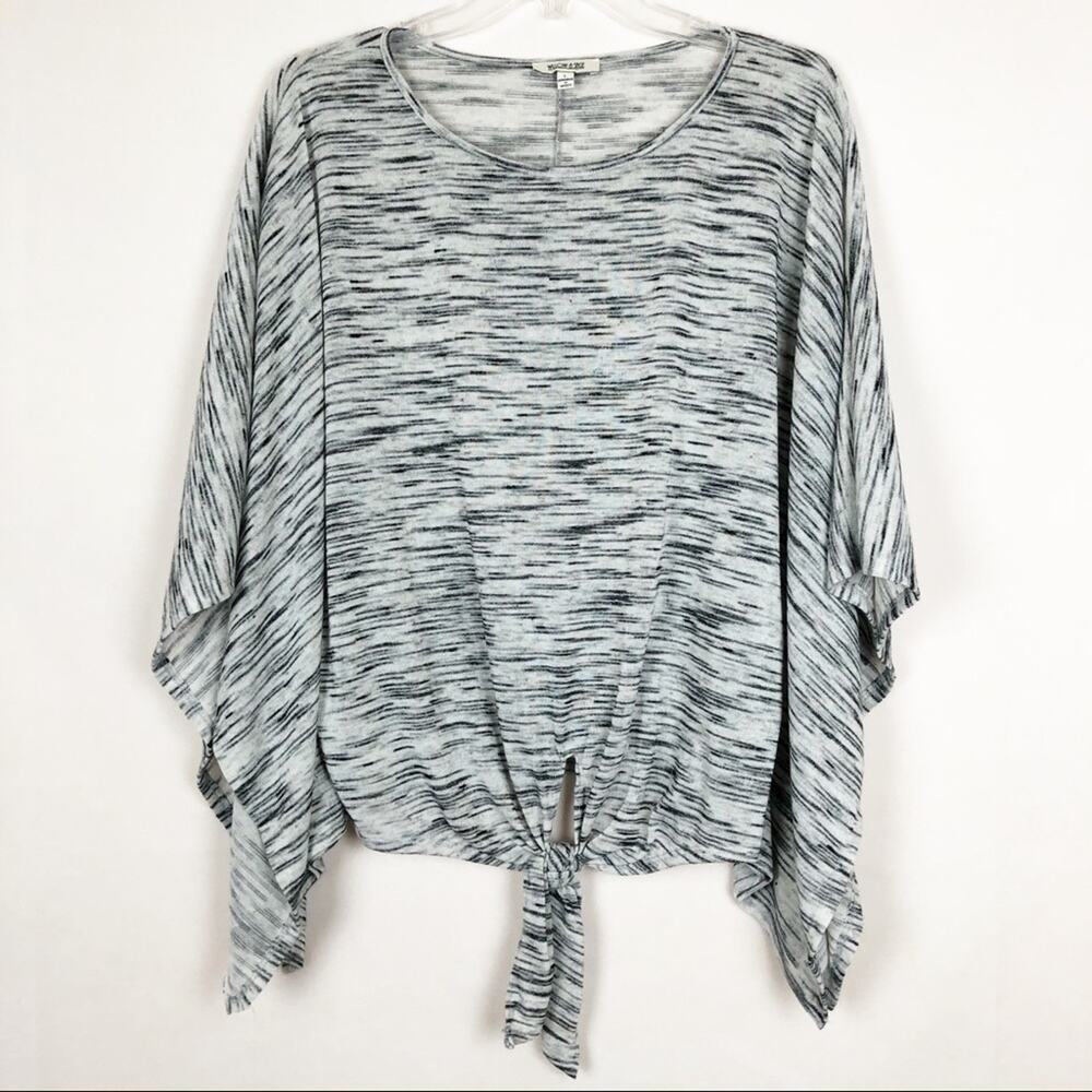 Willow & Sage Women’s Tie Front Gray Cape
